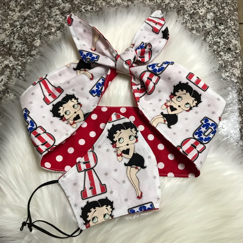 Betty Boop Headband /Face Mask